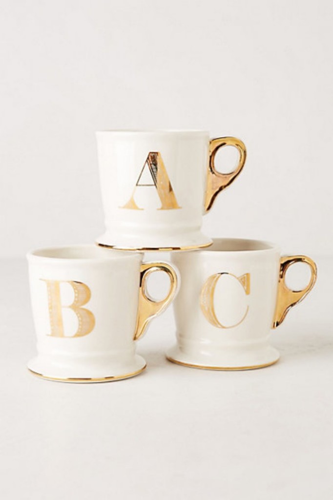 DC Girl in Pearls | Monogram Monday: Anthropologie Golden Mug