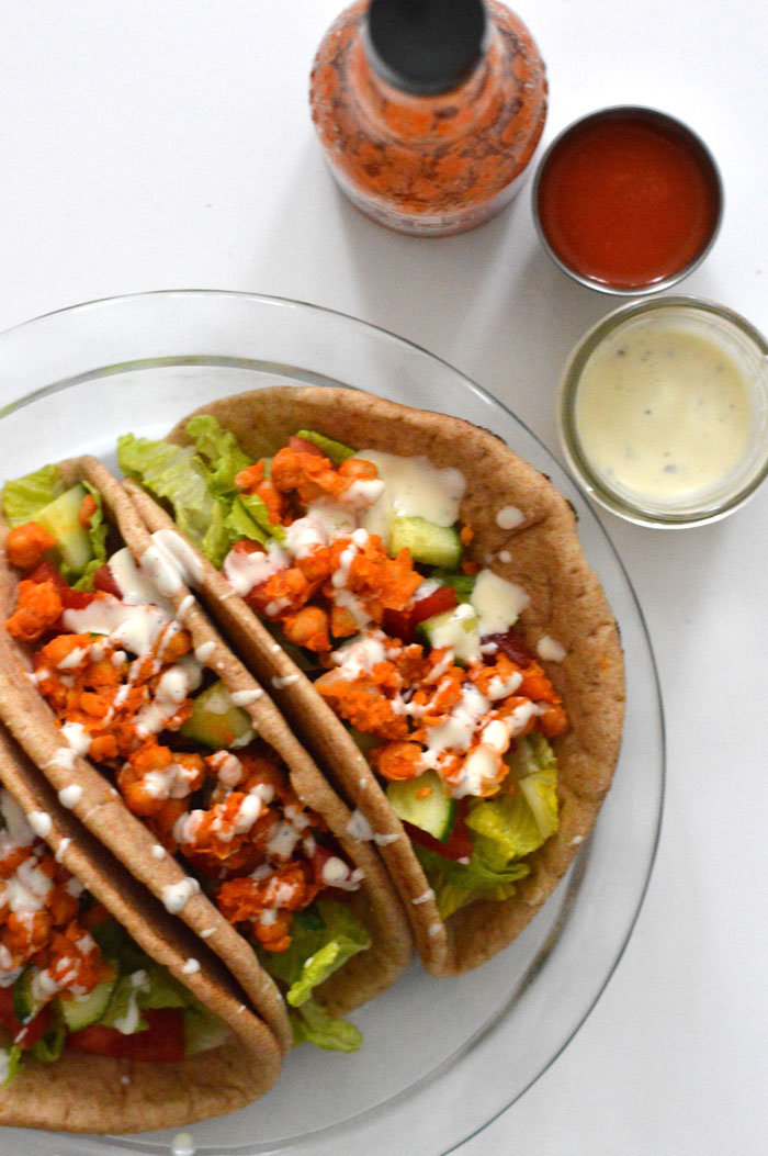 Buffalo Roasted Chickpea Wrap - perfect for lunches all week! via @ DC Girl in Pearls | dcgirlinpearls.com