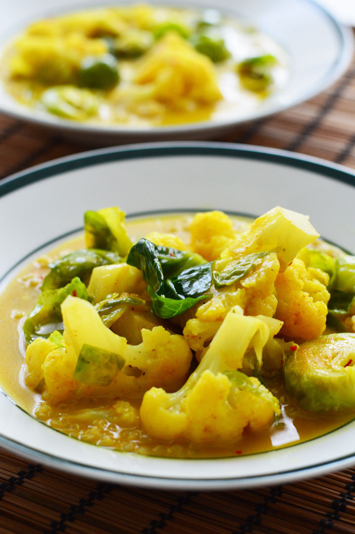 Cauliflower Brussels Sprouts Curry | dcgirlinpearls.com