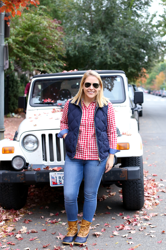 Women's Red Gingham Button Down | dcgirlinpearls.com