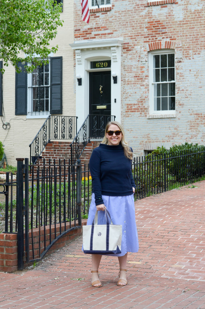 How to Style Shirtdress for Spring Dudley Stephens Brighton Boatneck - DC Girl in Pearls #ootd #styleblogger #styleblog #preppy #lifestyleblog #lifestyleblogger