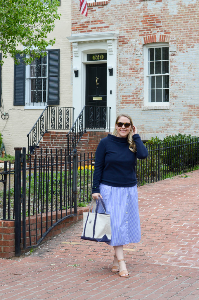How to Style Shirtdress for Spring Dudley Stephens Brighton Boatneck - DC Girl in Pearls #ootd #styleblogger #styleblog #preppy #lifestyleblog #lifestyleblogger