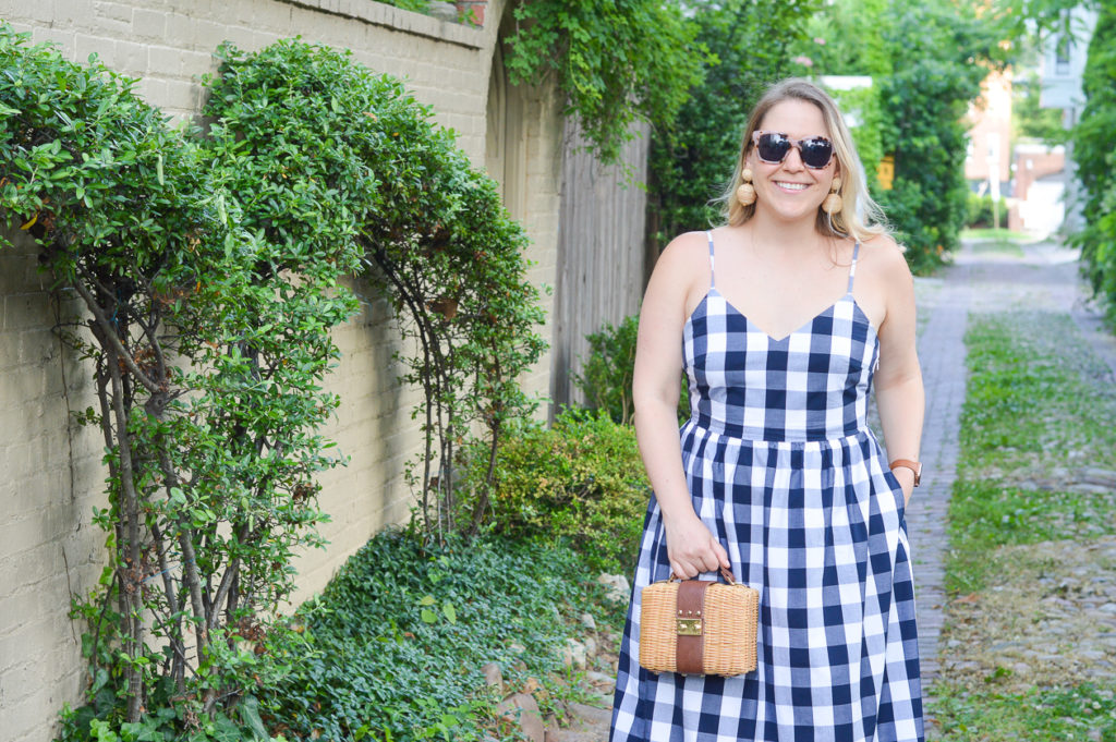 Gingham Maxi Dress - DC Girl in Pearls #gingham #jcrew #jcrewfactory #preppy #preppyblogger