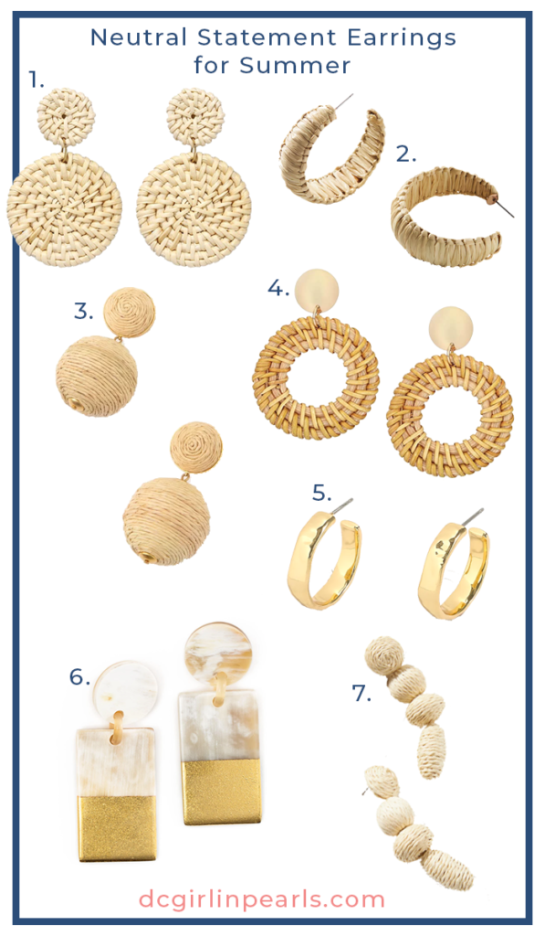 Neutral Statement Earrings for Summer - dcgirlinpearls.com