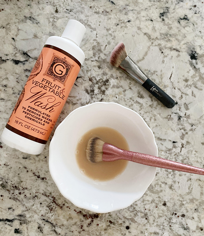 trader joes fruit and vegetable wash to clean makeup brushes