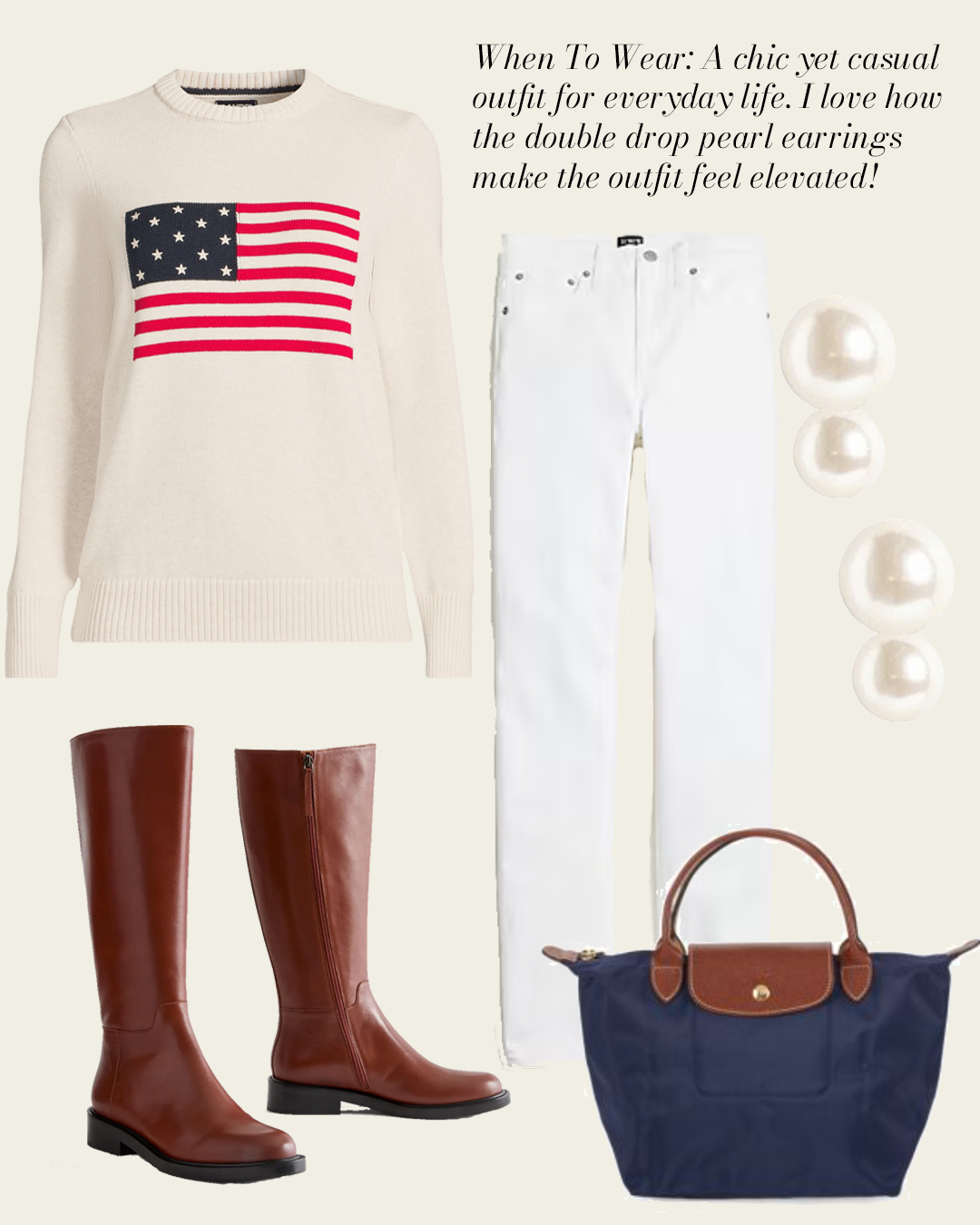 American Flag Sweater Fall Outfit Idea